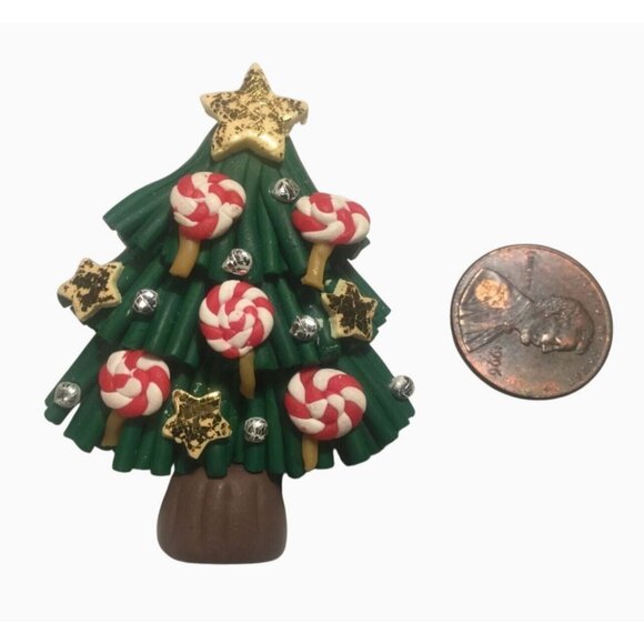 Christmas Tree Brooch Pin With Candy & Stars Design - Picture 5 of 10